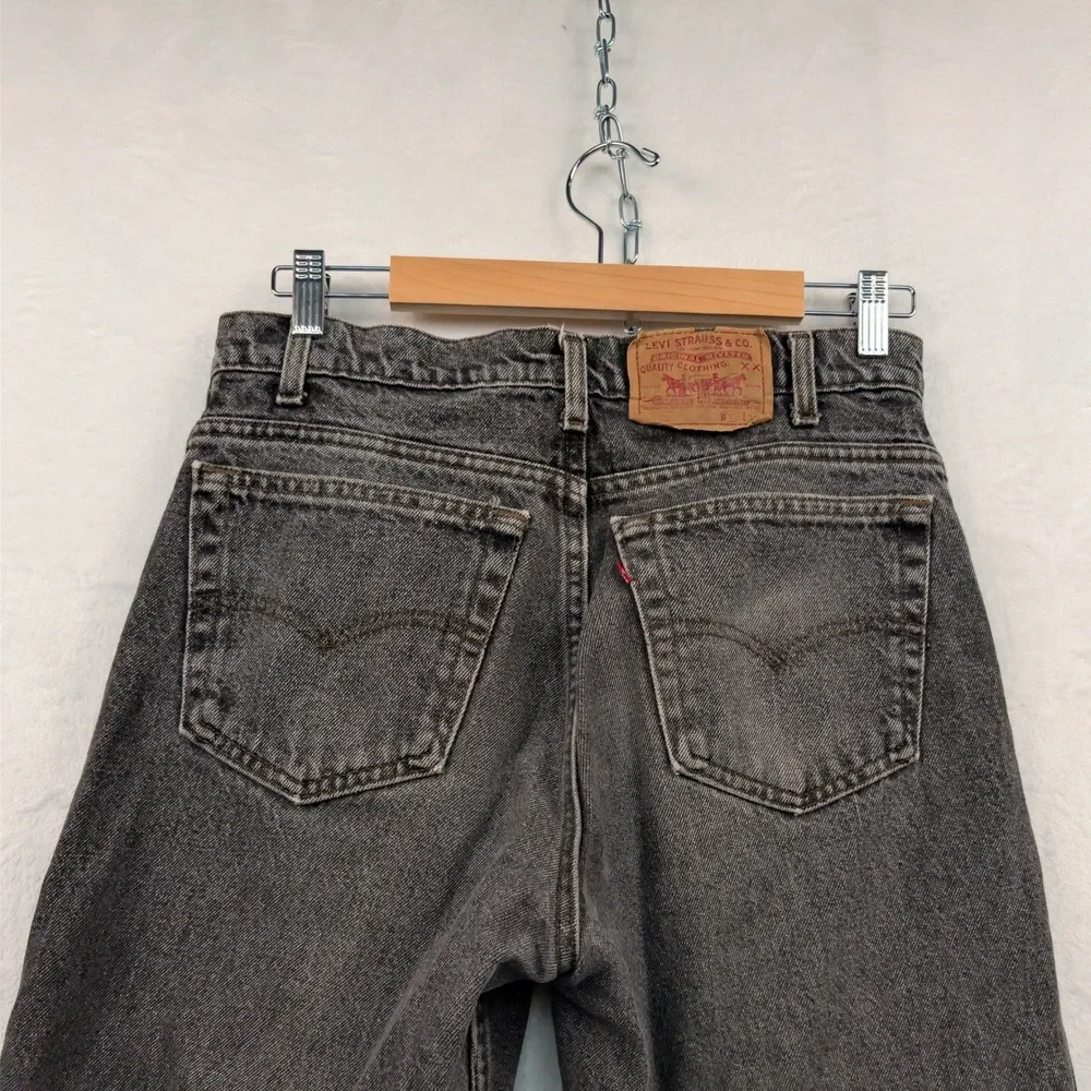 VTG Levi's 550 Jeans Men's 32x32 Black Faded Relaxed Tapered High Rise USA 90s